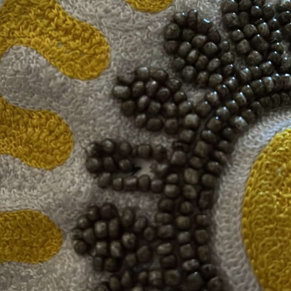 Happy Chic by Jonathan Adler Yellow, Beaded Pillow Approx 17”x17”, polyfill - Picture 12 of 15